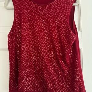 Kate Hill Sparkling Red Tank Top 70 silk-30cottom
Large